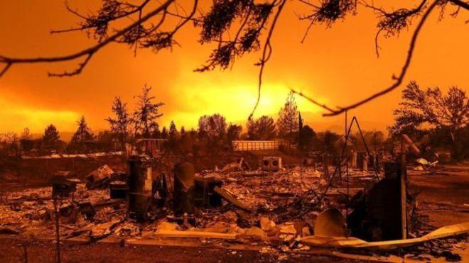 Пожары и сильный ветер в Калифорнии образовали «огненные торнадо»